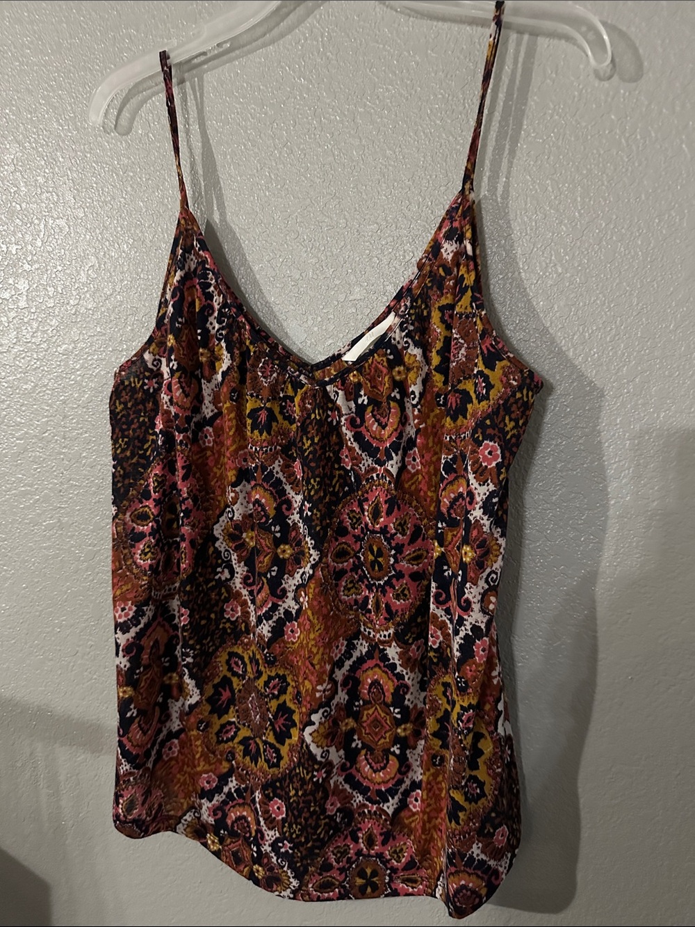 H&M Pink Multi Paisley V-Neck Spaghetti Strap Camisole
